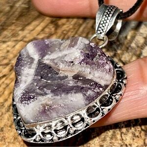 Purple Rough Amethyst Pendant 1 1/2”